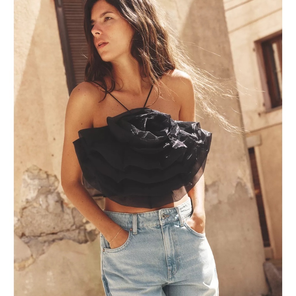 Zara Floral Organza Top